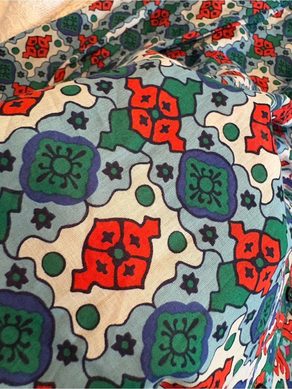Boden Women’s Multicolor Floral Top- Red, Green & Blue US size 10 - Picture 6 of 6